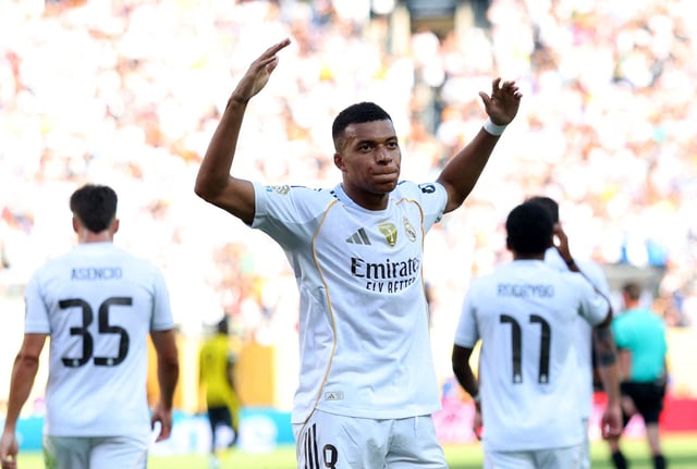 Kylian Mbappé avec le Real Madrid lors du quart de finale de coupe du monde des clubs remporté face à Dortmund.