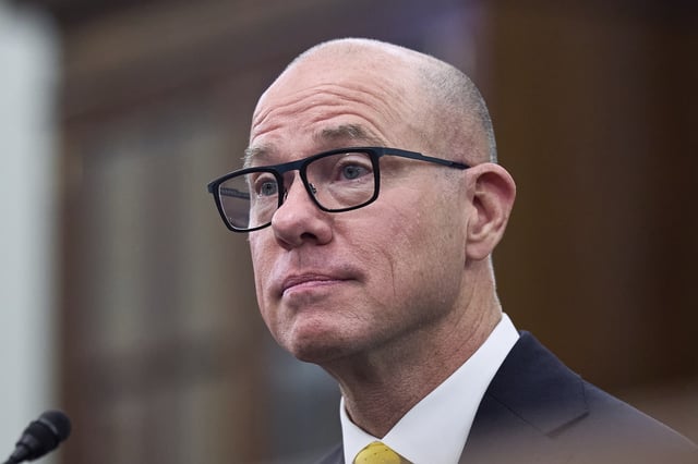 Bryan Bedford, President Donald Trump's nominee to run the Federal Aviation Administration, testifies at the Senate Commerce, Science, and Transportation Committee on Capitol Hill in Washington, Wednesday, June 11, 2025. (AP Photo/J. Scott Applewhite)