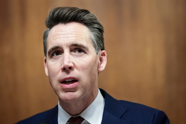 U.S. Sen. Josh Hawley, R-Mo., on Capitol Hill on April 9, 2025.