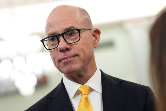 Bryan Bedford arrives to testify during his nomination hearing to be Administrator of the Federal Aviation Administration (FAA) before the Senate Committee on Commerce, Science, and Transportation in the Russell Senate Office Building on June 11, 2025 in Washington, DC.