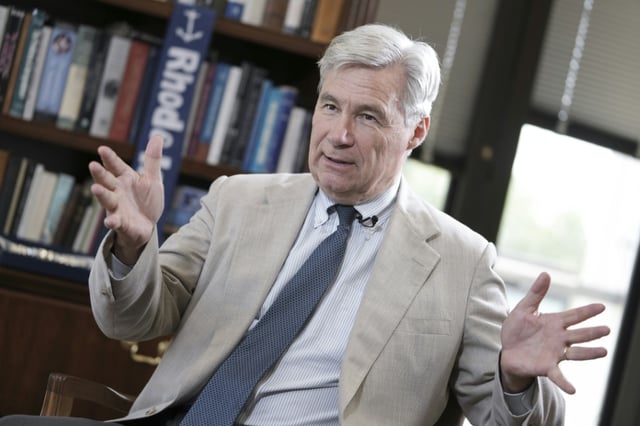 In an interview, Democratic Senator Sheldon Whitehouse of Rhode Island blamed the sweeping rollback of environmental protections on a flood of unlimited, anonymous corporate political spending, and said exposing the scale of this "fraud" is key to breaking its grip