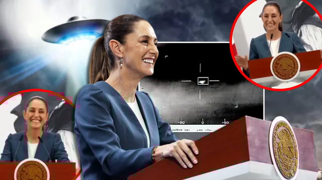 Claudia Sheinbaum bromea sobre ovnis en la mañanera: “Se lo dejamos a los científicos”. FOTO: Especial