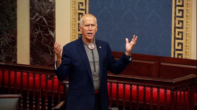 Sen. Thom Tillis of North Carolina speaks from the Senate floor.