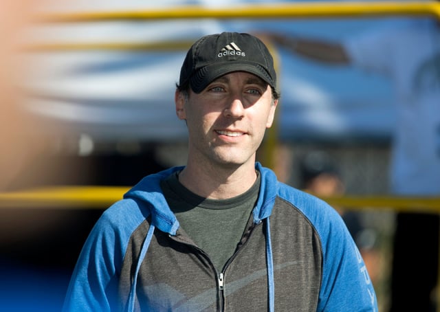 Steve Davis, Operations Head of the Boring Company, answers questions after the 2019 SpaceX Hyperloop Pod competition at the SpaceX headquarters in Los Angeles on July 21, 2019. - 21 teams from around the world competed in the event which sees their pods race on the 1.25 kilometer Hyperloop test track. (Photo by Mark RALSTON / AFP) (Photo credit should read MARK RALSTON/AFP via Getty Images)