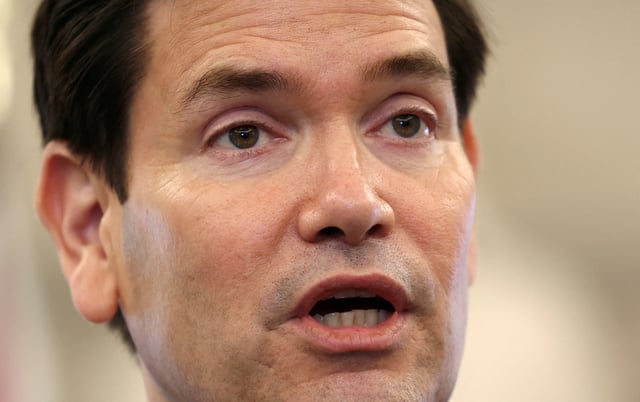 U.S. Secretary of State Marco Rubio delivers remarks at a meeting of the Indo-Pacific Quad at the State Department in Washington, D.C., U.S., July 1, 2025. REUTERS/Kevin Lamarque/File Photo