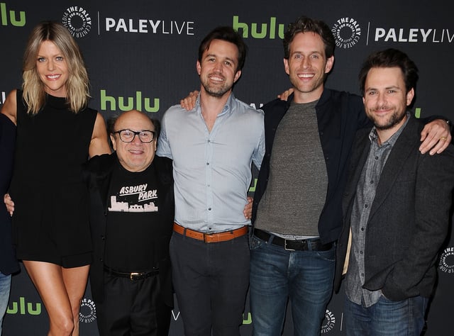 Kaitlin Olson, Danny DeVito, Rob McElhenney, Glenn Howerton and Charlie Day attend an evening with &#34;It&#39;s Always Sunny In Philadelphia&#34; at The Paley Center for Media on April 1, 2016 in Beverly Hills, California.