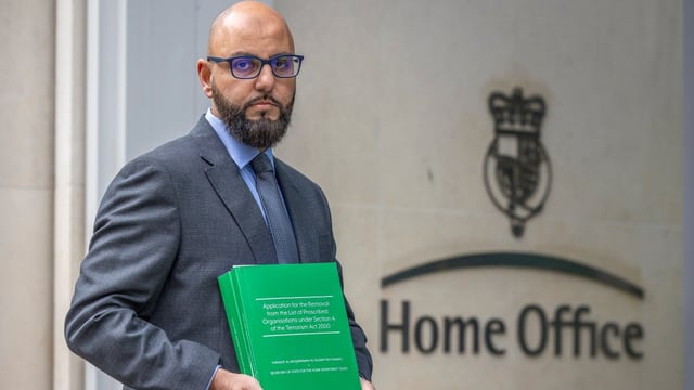 Fahad Ansari, a solicitor representing Hamas, submitted an application to the home secretary in April