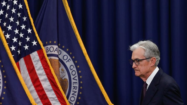 Federal Reserve chair Jerome Powell following the central bank's June meeting. Photo: Yasin Ozturk/Anadolu via Getty Images
