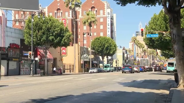 The intersection of Hollywood Boulevard and Las Palmas Avenue, as seen on Wednesday, July 9, 2025.