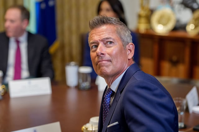 Sean Duffy, US secretary of transportation, during a cabinet meeting at the White House in Washington, DC, on Tuesday, July 8, 2025.