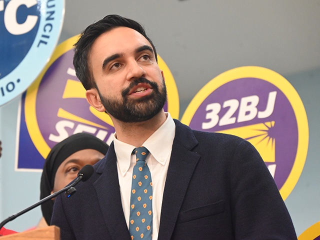 Zohran Mamdani, the Democratic nominee for New York City mayor deliver remarks at the primary victory celebration with leaders and members of the city's labor unions, including the Hotel and Gaming Trades Council, 32BJ SEIU, New York State Nurses Association, and NY City Central Labor Council in Manhattan, New York, United States on July 2, 2025. Zohran Mamdani celebrated his victory and responded to questions from the press members. (Photo by Kyle Mazza/Anadolu via Getty Images)
