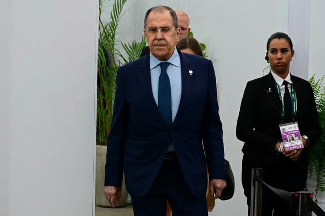 Le ministre russe des Affaires étrangères, Sergey Lavrov, lors du sommet des BRICS à Rio de Janeiro, au Brésil, le 7 juillet 2025