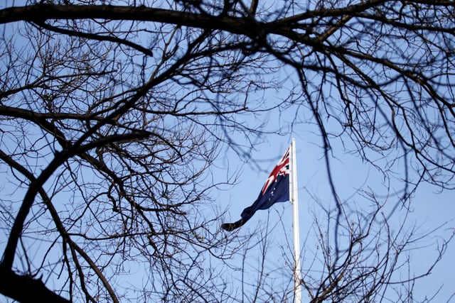 An Australian flag is pictured at its embassy in Beijing, China January 24, 2019. REUTERS/Jason Lee/File photo