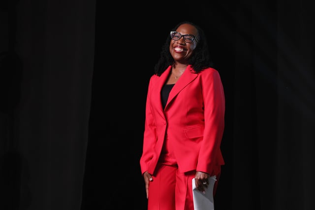 Ketanji Brown Jackson can be seen speaking onstage at the 2025 ESSENCE Festival of Culture presented by Coca-Cola at Ernest N. Morial Convention Center on July 05, 2025, in New Orleans, Louisiana. (Photo by Arturo Holmes/Getty Images for ESSENCE)