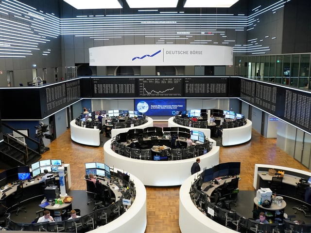 The German DAX share price index graph is displayed at the stock exchange in Frankfurt, Germany, June 12, 2025.  REUTERS/Staff/File Photo