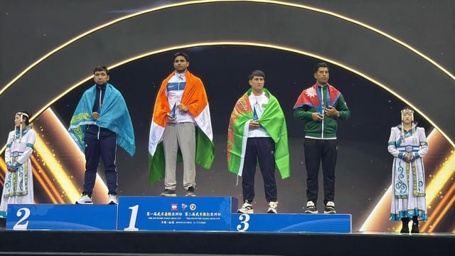 Rajat’s landmark victory came in the final bout against a strong opponent from Kazakhstan. (HT)