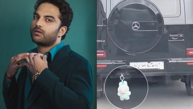 Vishwak Sen hung a Labubu on his G Wagon like a dishti bomma to ward off evil eyes. 
