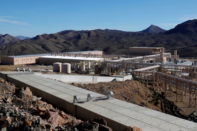 A view of mining facilities at the MP Materials rare earth mine in Mountain Pass, California, U.S. January 30, 2020. Picture taken January 30, 2020. REUTERS/Steve Marcus/File Photo