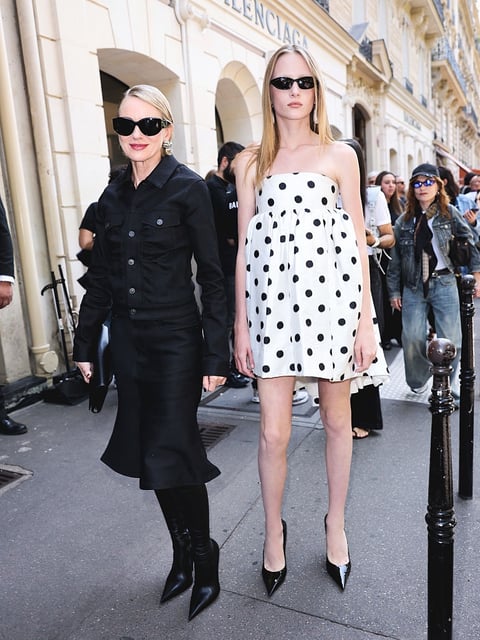 PARIS, FRANCE - JULY 09: Naomi Watts and Kai Schreiber attend the Balenciaga Haute Couture Fall/Winter 2025/2026 show as part of Paris Fashion Week on July 09, 2025 in Paris, France. (Photo by Arnold Jerocki/Getty Images for Balenciaga)