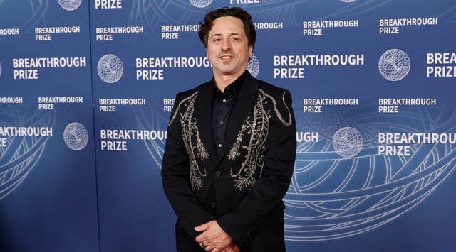 Sergey Brin attends the 2025 Breakthrough Prize Ceremony at Barker Hangar on April 05, 2025 in Santa Monica, California. (Taylor Hill/FilmMagic via Getty Images)