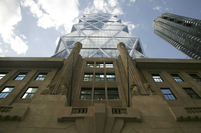 The Hearst Tower in New York City. The company announced that it is purchasing the Dallas Morning News and creative marketing agency Medium Giant, expanding its footprint in Texas.