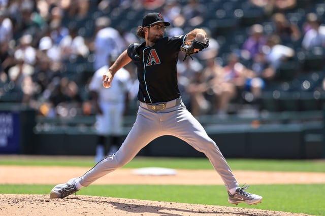 CHICAGO, ILLINOIS - JUNE 25: Zac Gallen #23 of the Arizona Diamondbacks pitches during the fourth inning against the Chicago White Sox at Rate Field on June 25, 2025 in Chicago, Illinois.
