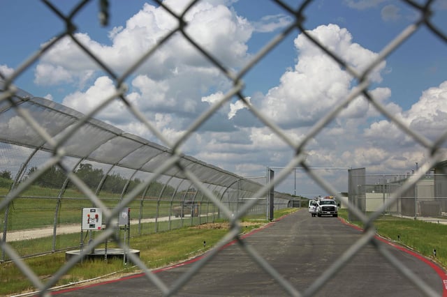 The Prairieland Detention Center is seen, Sept. 15, 2016, in Alvarado, Texas. A Blue Alert went out on cell phones Wednesday night seeking the location of 32-year-old Benjamin Hanil Song in relation to a July 4 ICE facility ambush that wounded a North Texas officer.