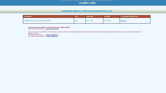 UPSC CMS Admit Card 2025 Released | Image: File Photo