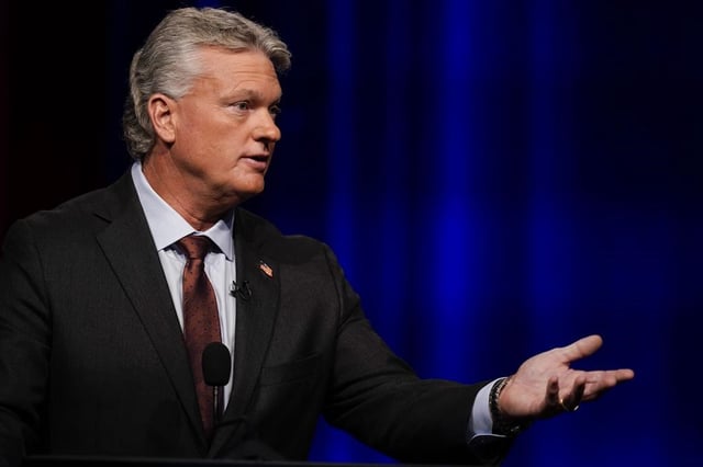 Mike Collins, two-term Republican representative from Georgia, shared in a video posted to Instagram that he&#39;s been in communication with President Donald Trump about whether pursuing a Senate campaign is the best path forward to defeating incumbent Democratic Sen. Jon Ossoff, who Collins said &#34;must go.&#34; (BRYNN ANDERSON/AP FILE)