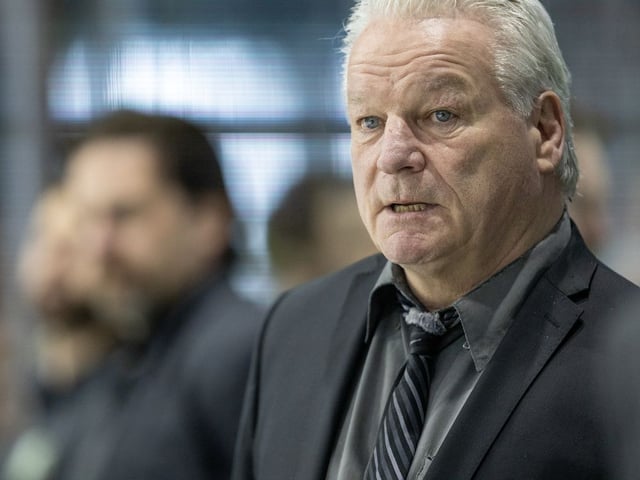 London Knights head coach Dale Hunter is shown behind the bench during Game 1 of the Ontario Hockey League final at Canada Life Place in London on May 8, 2025. (Derek Ruttan/The London Free Press)