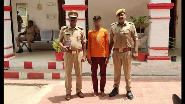 The accused, Suchit Yadav, in police custody on Thursday. (HT Photo)