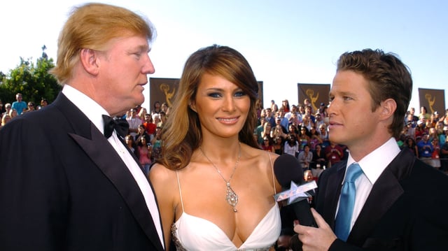 Donald Trump and then fiancee Melania being interviewed by Billy Bush