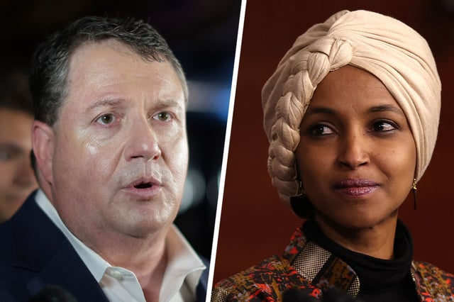 Rep. Randy Fine and Rep. Ilhan Omar. 