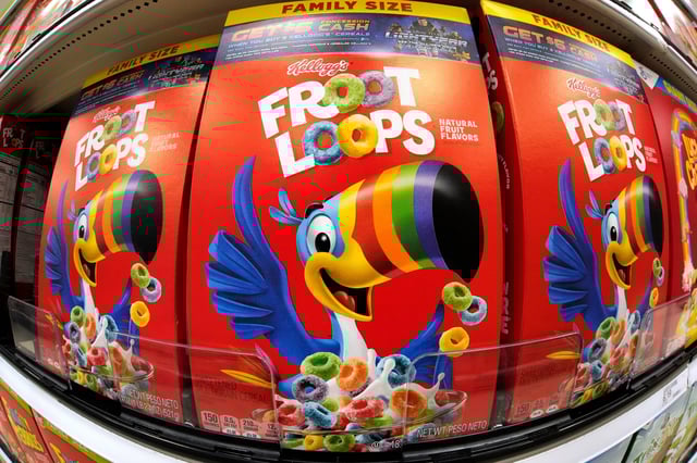 ARCHIVO - Cajas de cereales Froot Loops de Kellogg&#39;s. (Foto AP/Gene J. Puskar, Archivo)