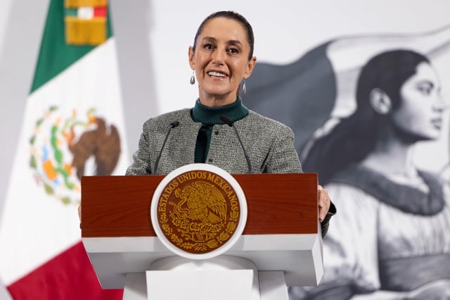 La presidenta Claudia Sheinbaum Pardo en su &#34;Conferencia del Pueblo&#34; del 4 de julio del 2025. | Crédito: Presidencia