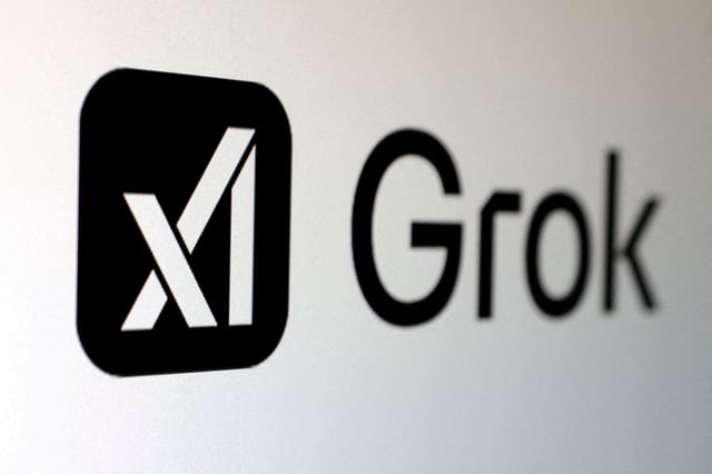 xAI and Grok logos are seen in this illustration taken, February 16, 2025.
