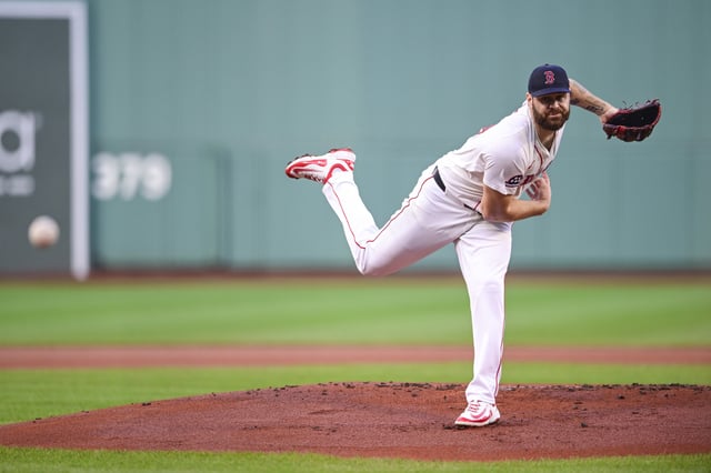 BOSTON, MASSACHUSETTS - JULY 09: Starting pitcher Lucas Giolito #54 of the Boston Red Sox throws in the first inning against the Colorado Rockies at Fenway Park on July 09, 2025 in Boston, Massachusetts.