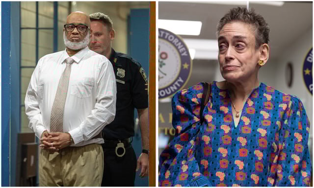 William Blount (left) enters the courtroom for sentencing in the brutal 2022 hammer attack on Nina Rothschild (right) on Thursday, July 10, 2025 in Queens, New York. (Barry Williams/ New York Daily News)