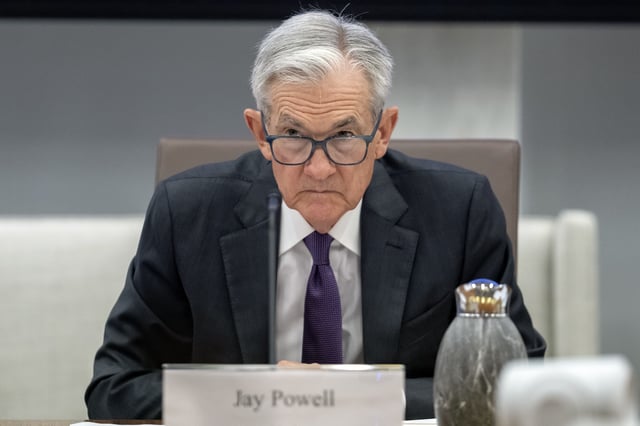 Federal Reserve Chairman Jerome Powell listens during an open meeting of the Board of Governors at the Federal Reserve on Wednesday, June 25, 2025, in Washington. (AP Photo/Mark Schiefelbein)
