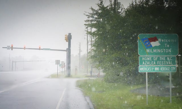 Torrential rains lash Wilmington, North Carolina in August 2024.