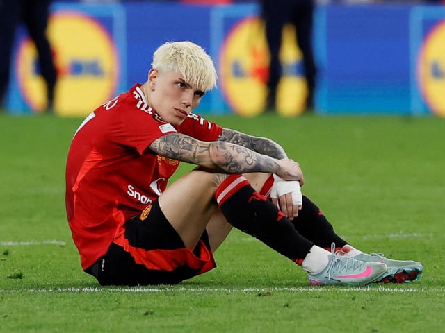 Soccer Football - Europa League - Final - Tottenham Hotspur v Manchester United - San Mames, Bilbao, Spain - May 21, 2025
Manchester United's Alejandro Garnacho looks dejected after the match REUTERS/Vincent West