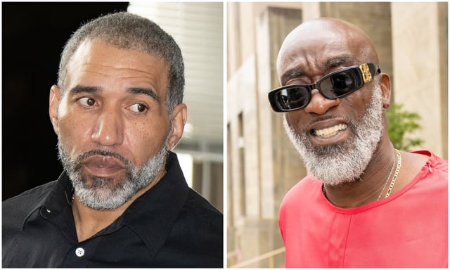 Brian Boles (left) and Charles Collins appear in Manhattan Criminal Court where their murder convictions were vacated on Thursday July 10, 2025.  (Theodore Parisienne / New York Daily News)