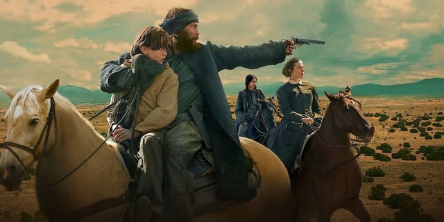 Taylor Kitsch and Betty Gilpin in American Primeval 