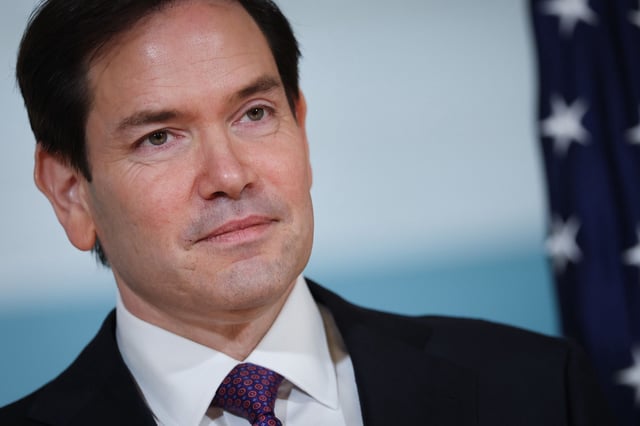 U.S. Secretary of State Marco Rubio attends a greeting ceremony for Norwegian Foreign Minister Barth Eide at the State Department June 18, 2025 in Washington, DC. Rubio and Eide were expected to discuss a range of bilateral issues during their meeting.