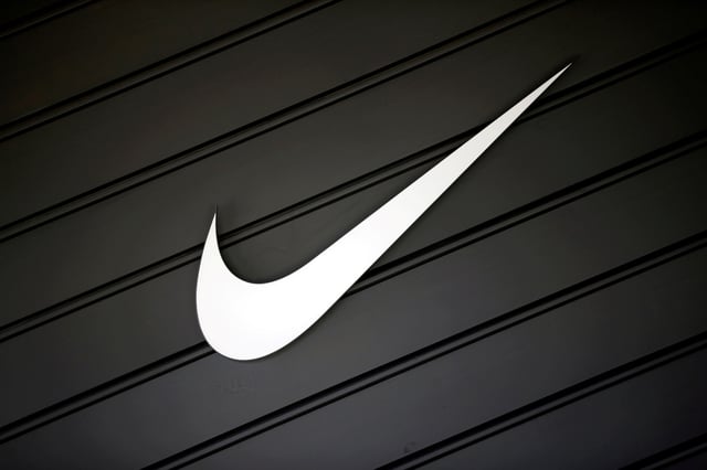 The logo of Nike is seen in Los Angeles, California, U.S., April 12, 2016.  REUTERS/Lucy Nicholson/File Photo