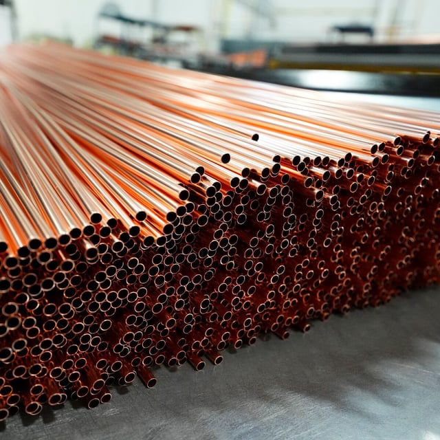 Sections of copper tubing is pictured at Cancoil, manufacturer of commercial refrigeration products, during a press conference in Kingston, Ont., Thursday, April 3, 2025. THE CANADIAN PRESS/Sean Kilpatrick