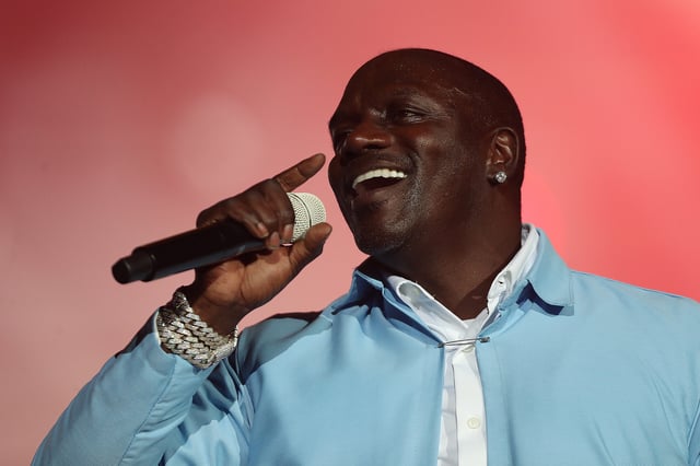 RIO DE JANEIRO, BRAZIL - SEPTEMBER 22: Akon performs on the Mundo Stage during the Rock in Rio festival at Cidade do Rock on September 22, 2024 in Rio de Janeiro, Brazil. (Photo by Wagner Meier/Getty Images)