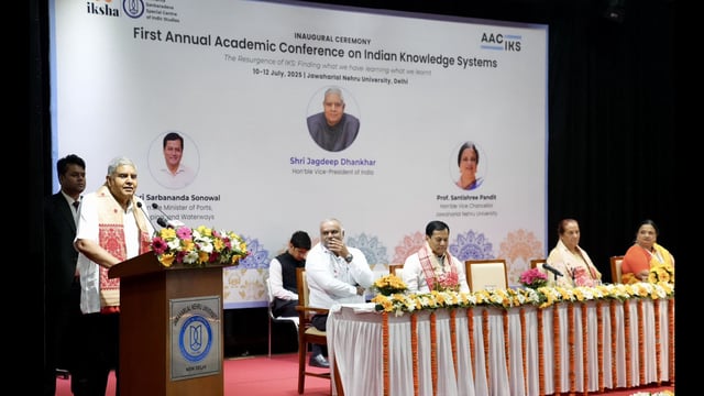 Vice-President, Jagdeep Dhankhar at Jawaharlal Nehru University in New Delhi on Thursday. (HT Photo)