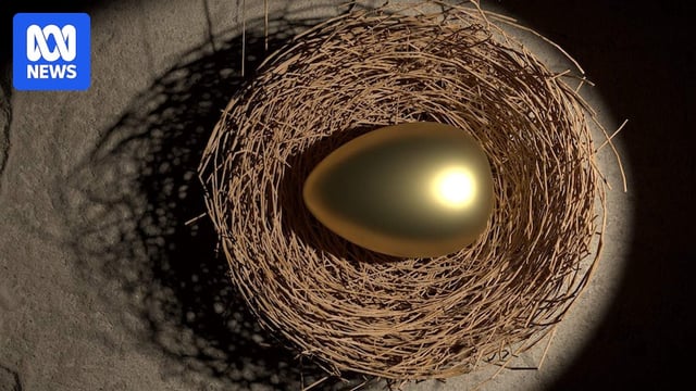 A golden egg in a nest symbolising superannuation.
