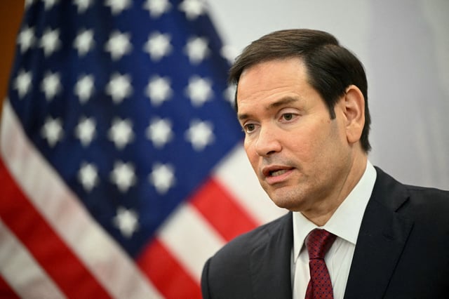 US Secretary of State Marco Rubio takes part in a media briefing during the 58th Association of Southeast Asian Nations (ASEAN) Foreign Ministers' meeting and related meetings at the Convention Centre in Kuala Lumpur, Malaysia  on July 10, 2025.     MANDEL NGAN/Pool via REUTERS